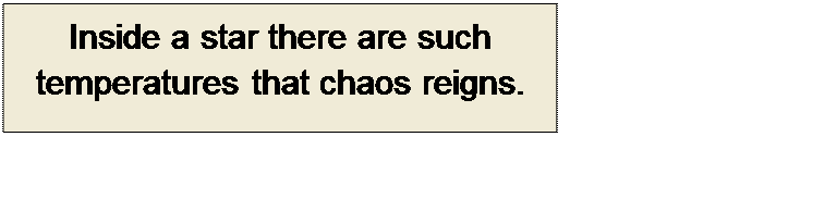 Πλαίσιο κειμένου: Inside a star there are such temperatures that chaos reigns.