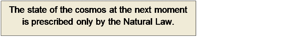 Πλαίσιο κειμένου: The state of the cosmos at the next moment
is prescribed only by the Natural Law.
