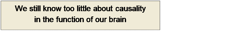 Πλαίσιο κειμένου: We still know too little about causality
in the function of our brain 

