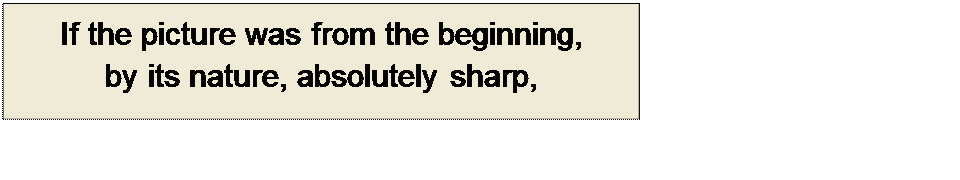 Πλαίσιο κειμένου: If the picture was from the beginning, 
by its nature, absolutely sharp,
